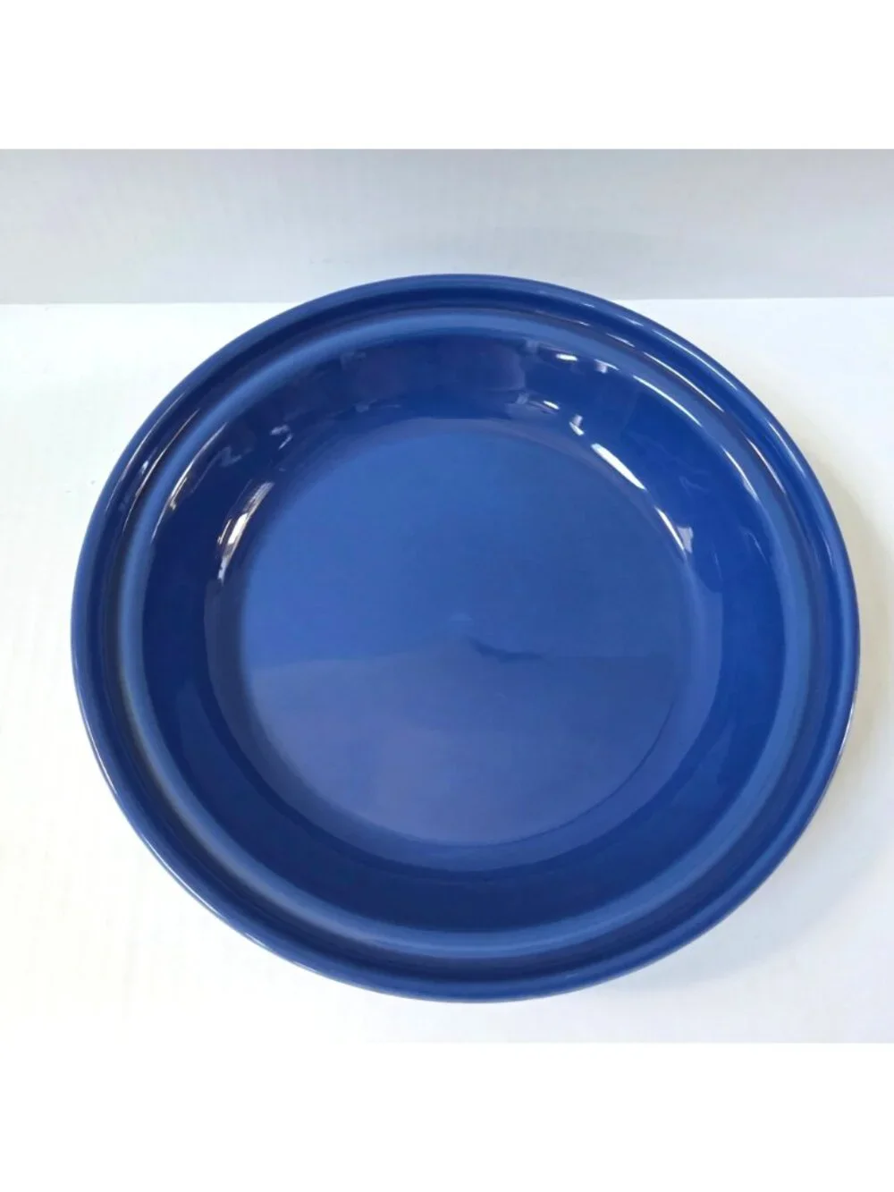 Longaberger Woven Traditions Cornflower Blue Pottery Pie Plate Dish USA Made